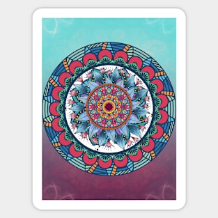 Colourful Flowers Mandala Sticker